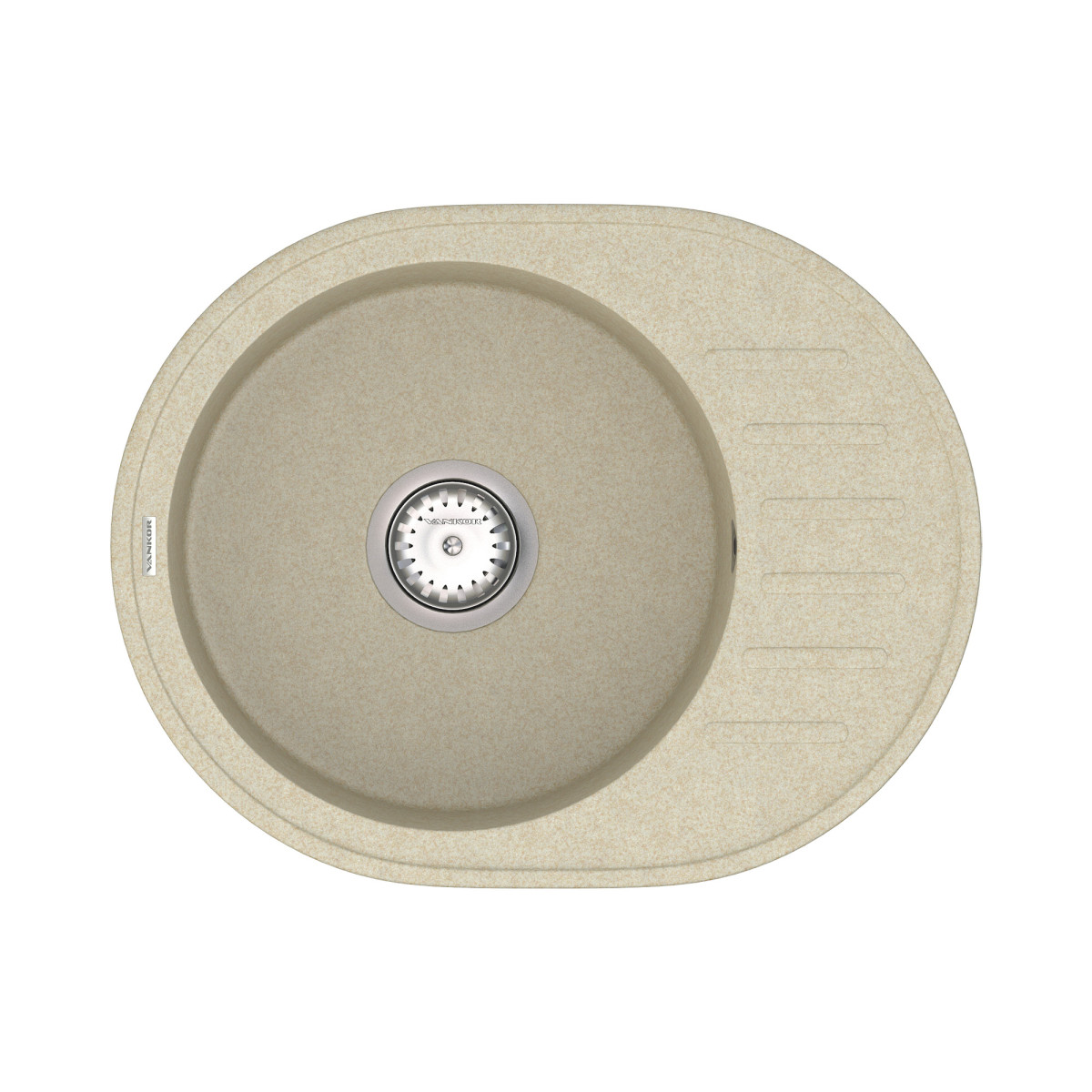 Кухонна мийка VANKOR Lira LMO 02.57 Beige + сифон VANKOR