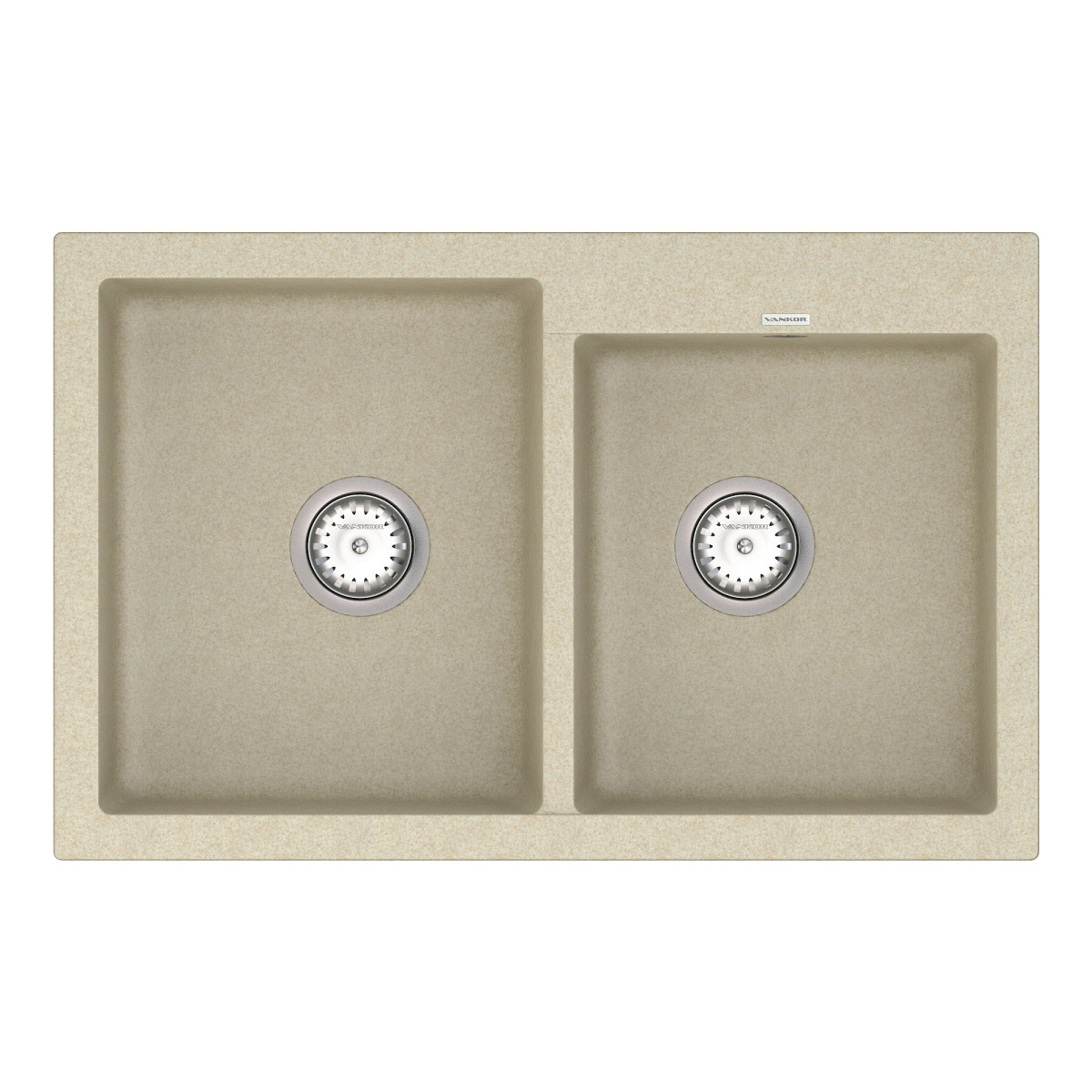 Кухонна мийка VANKOR Orman OMP 05.80 Beige + сифон VANKOR