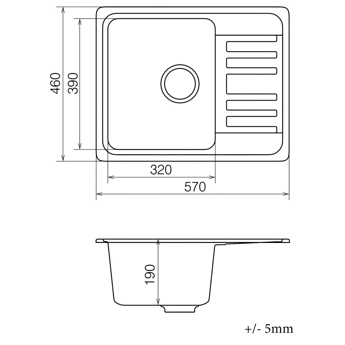 Кухонна мийка VANKOR Hope HMP 02.57 Black + сифон VANKOR Кухонна мийка VANKOR Hope HMP 02.57 Black + сифон VANKOR