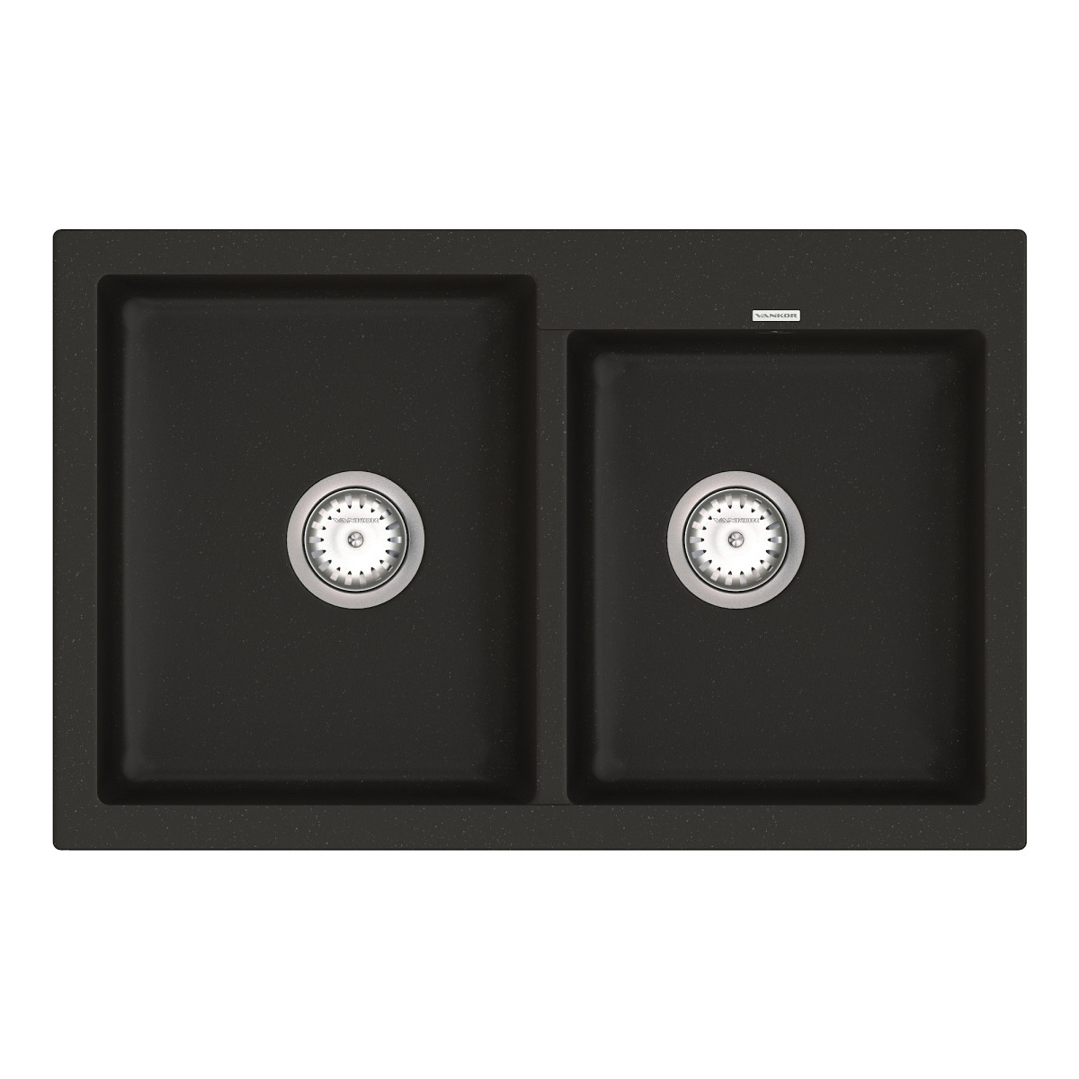 Кухонна мийка VANKOR Orman OMP 05.80 Black + сифон VANKOR