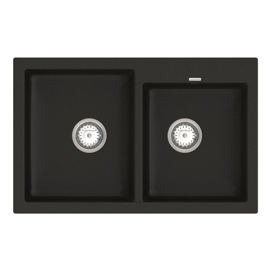 Кухонна мийка VANKOR Orman OMP 05.80 Black + сифон VANKOR