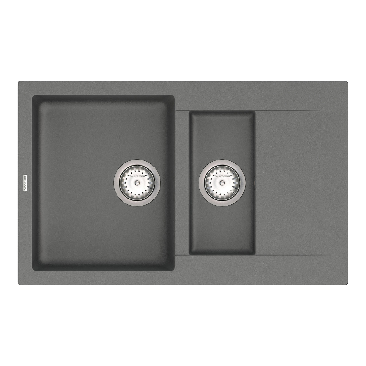 Кухонна мийка VANKOR Orman OMP 04.80 Gray + сифон VANKOR
