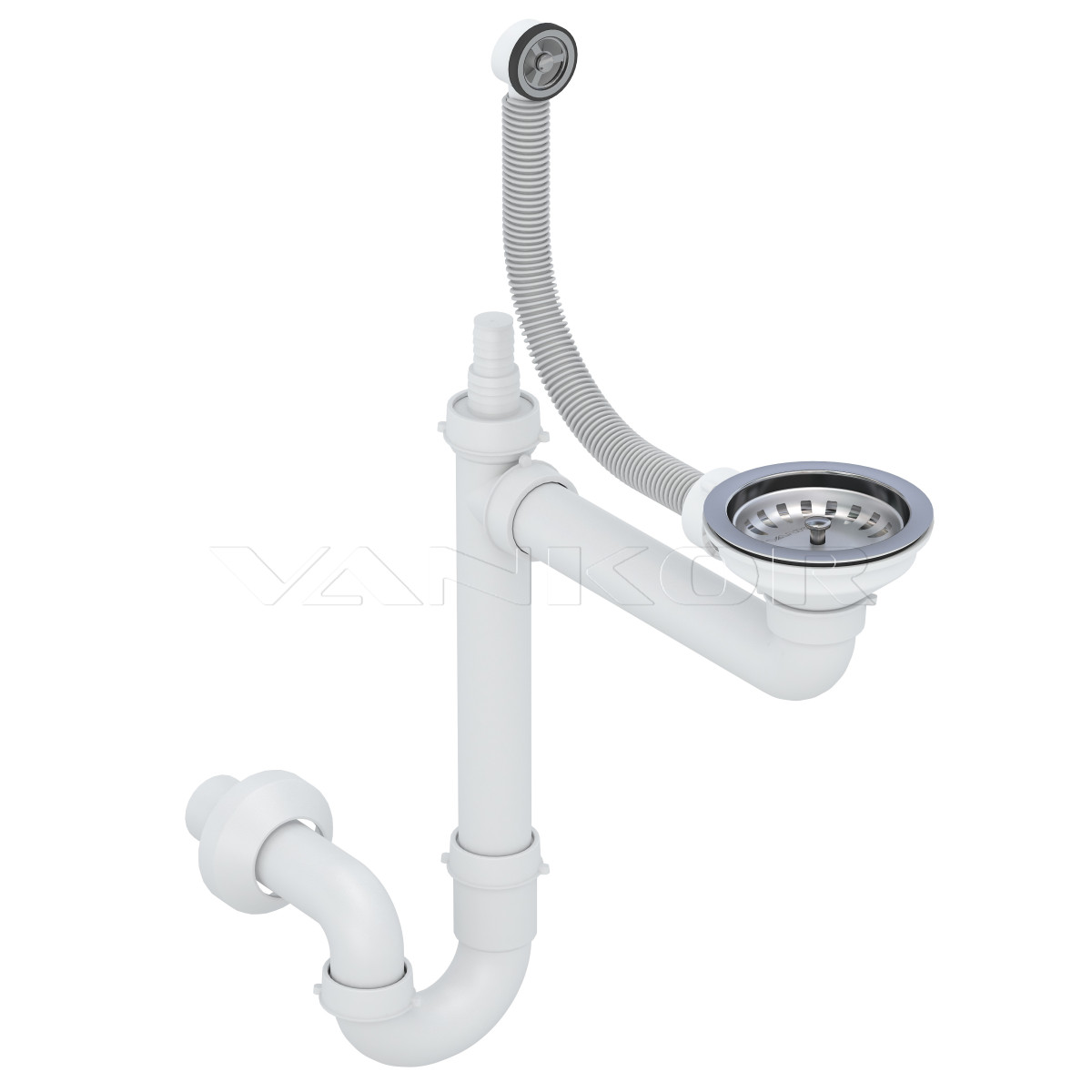 Кухонна мийка VANKOR Orman OMP 02.61 Gray + сифон VANKOR