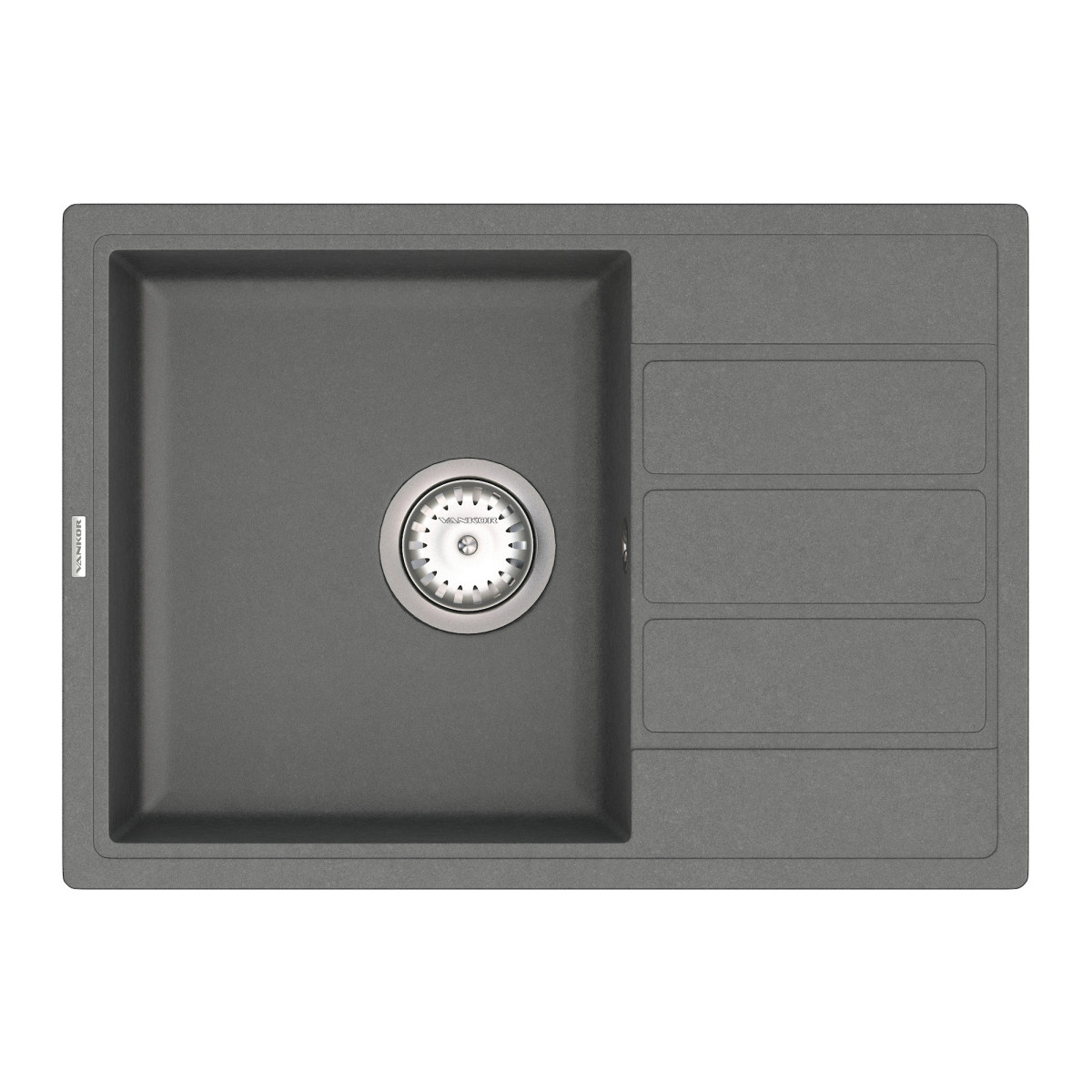 Кухонна мийка VANKOR Easy EMP 02.62 Gray + сифон VANKOR