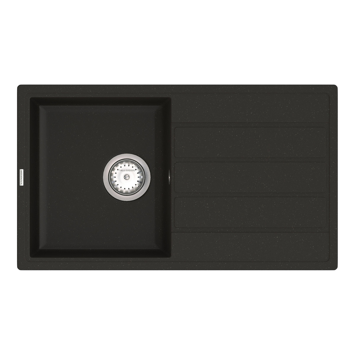 Кухонна мийка VANKOR Easy EMP 02.76 Black + сифон VANKOR