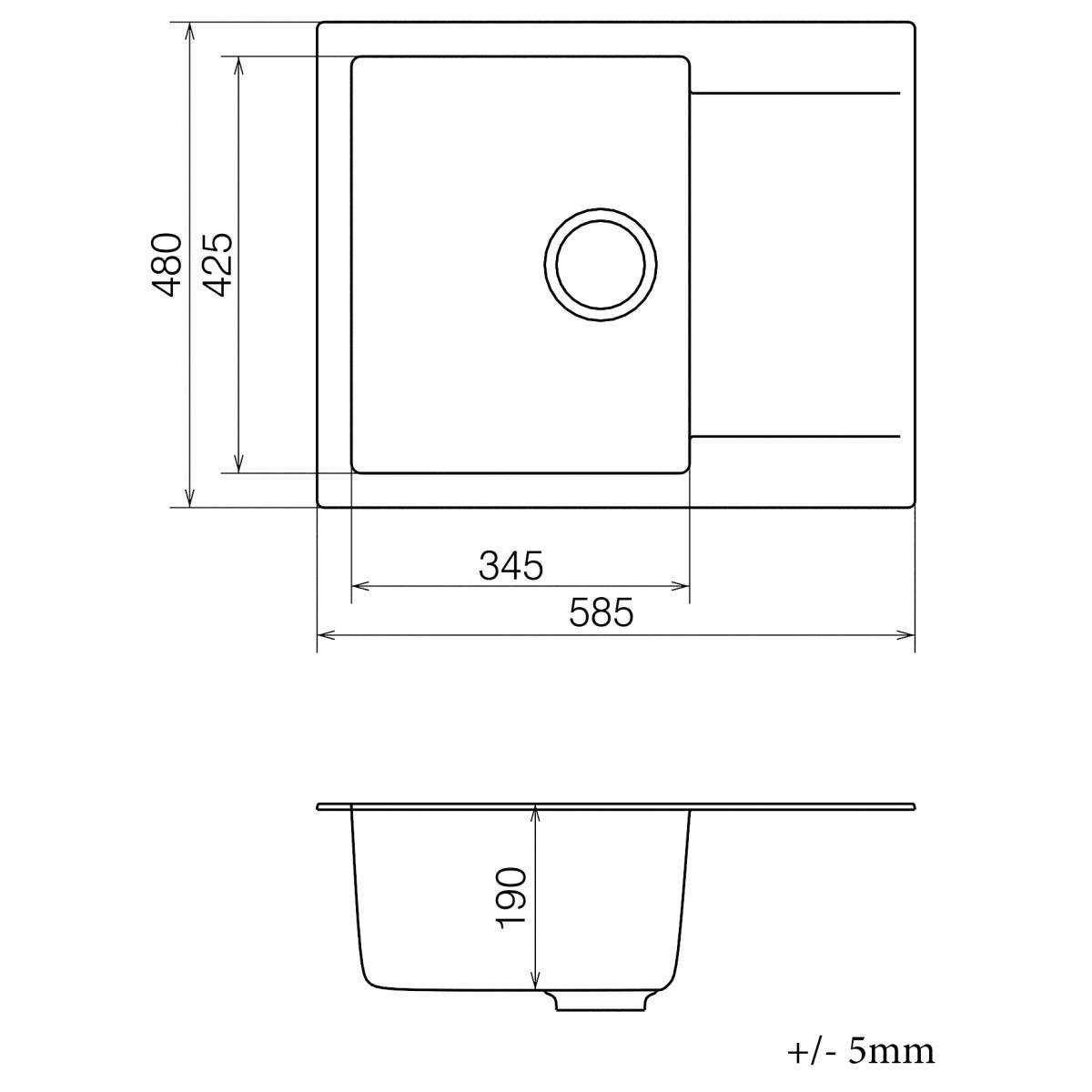 Кухонна мийка VANKOR Orman OMP 02.61 Terra + сифон VANKOR