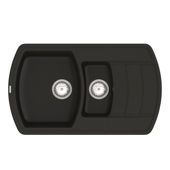 Кухонна мийка VANKOR Norton NMP 04.86 Black + сифон VANKOR