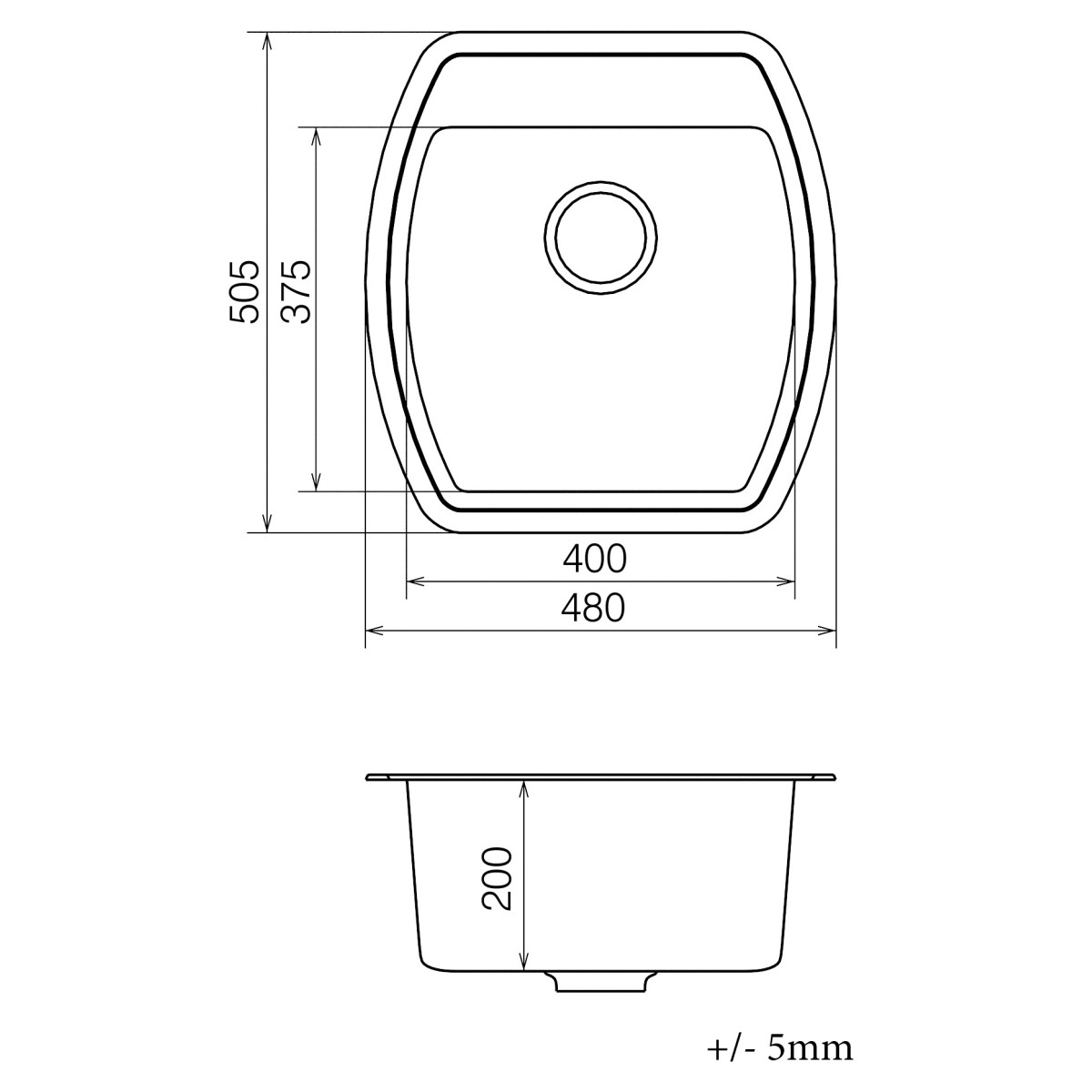 Кухонна мийка VANKOR Norton NMP 01.48 Black + сифон VANKOR