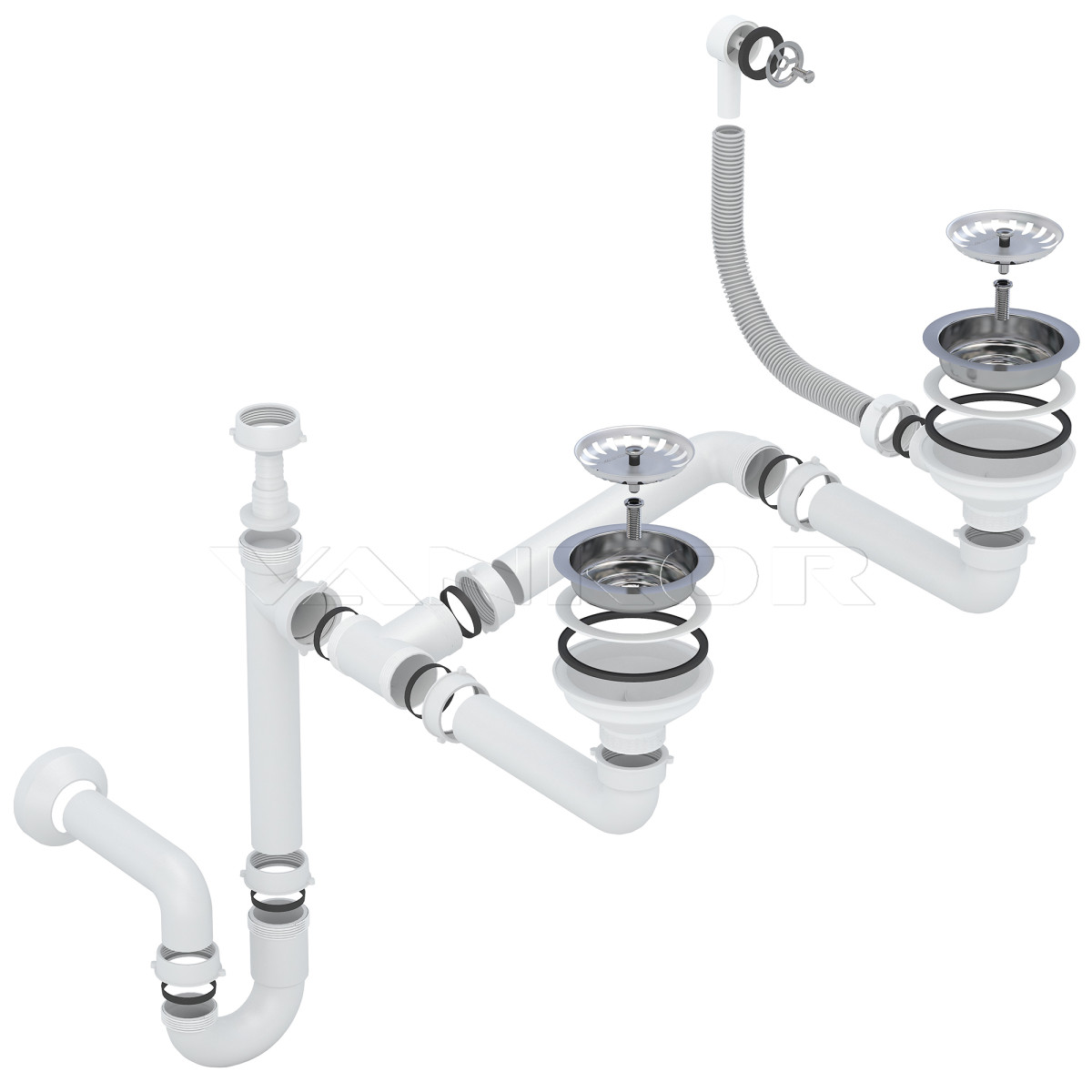 Кухонна мийка VANKOR Norton NMP 04.86 Terra + сифон VANKOR Кухонна мийка VANKOR Norton NMP 04.86 Terra + сифон VANKOR