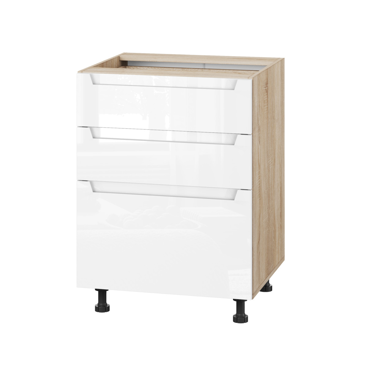 Корпус Стандарт дуб сонома, фасад Бостон білий глянець 130.SM 60х72х52