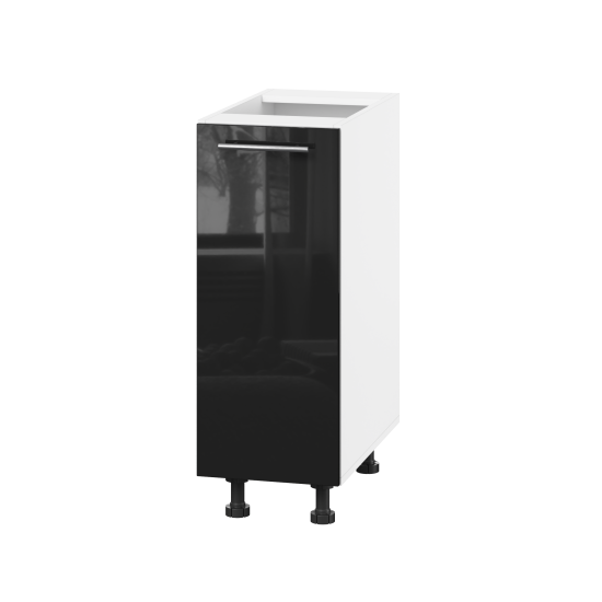 Корпус Стандарт білий, фасад Стандарт чорний глянець 101 30х72х52