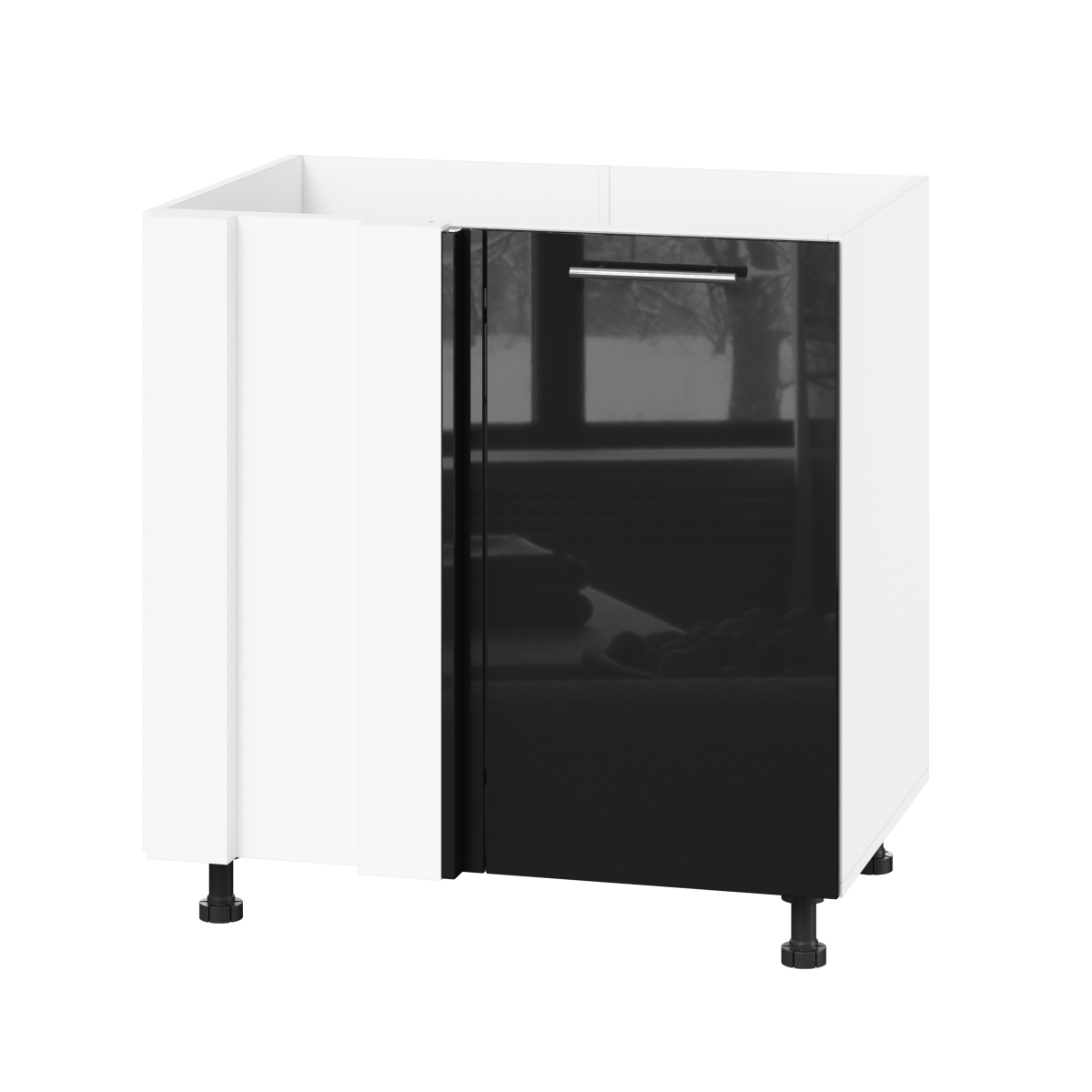 Корпус Стандарт білий, фасад Стандарт чорний глянець 103 80-100х72х52 Корпус Стандарт білий, фасад Стандарт чорний глянець 103 80-100х72х52