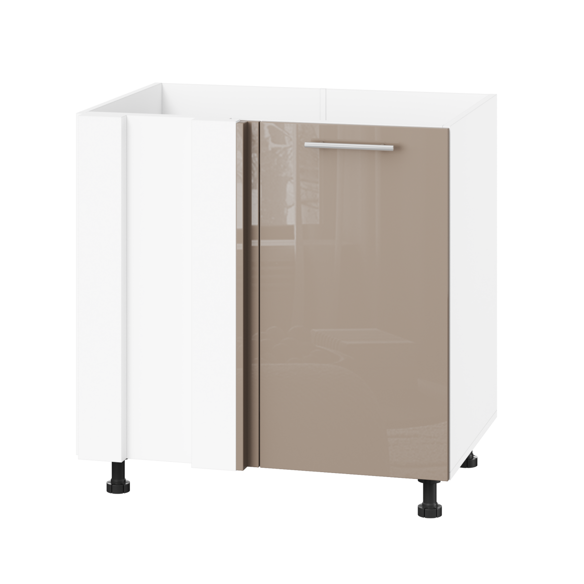 Корпус Стандарт білий, фасад Стандарт капучіно глянець 103 80-100х72х52 Корпус Стандарт білий, фасад Стандарт капучіно глянець 103 80-100х72х52