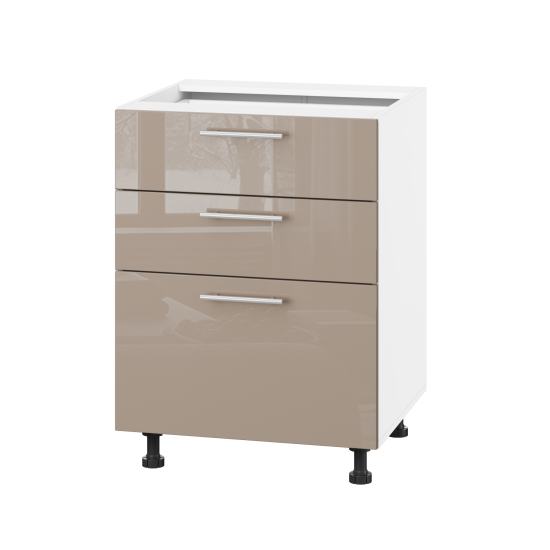 Корпус Стандарт білий, фасад Стандарт капучіно глянець 130.SM 60х72х52