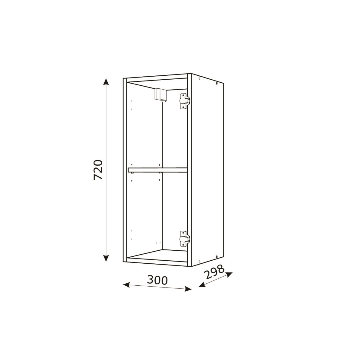 Корпус Стандарт білий, фасад Стандарт червоний глянець 301 30х72х30 Корпус Стандарт білий, фасад Стандарт червоний глянець 301 30х72х30