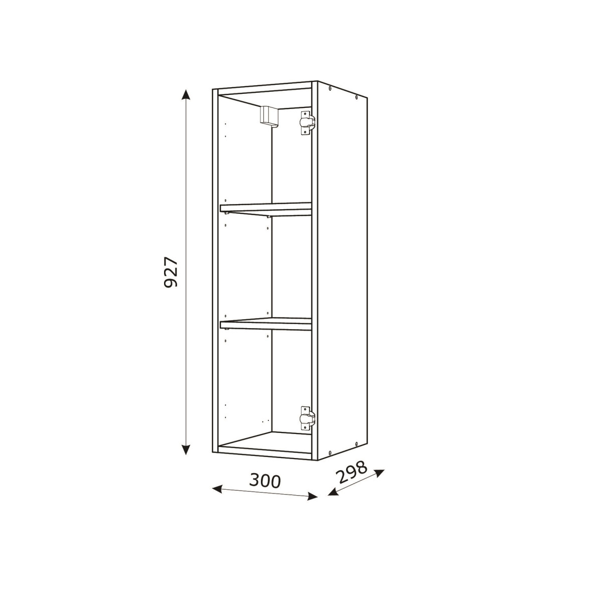 Корпус Стандарт білий, фасад Бостон білий глянець L301 30х93х30