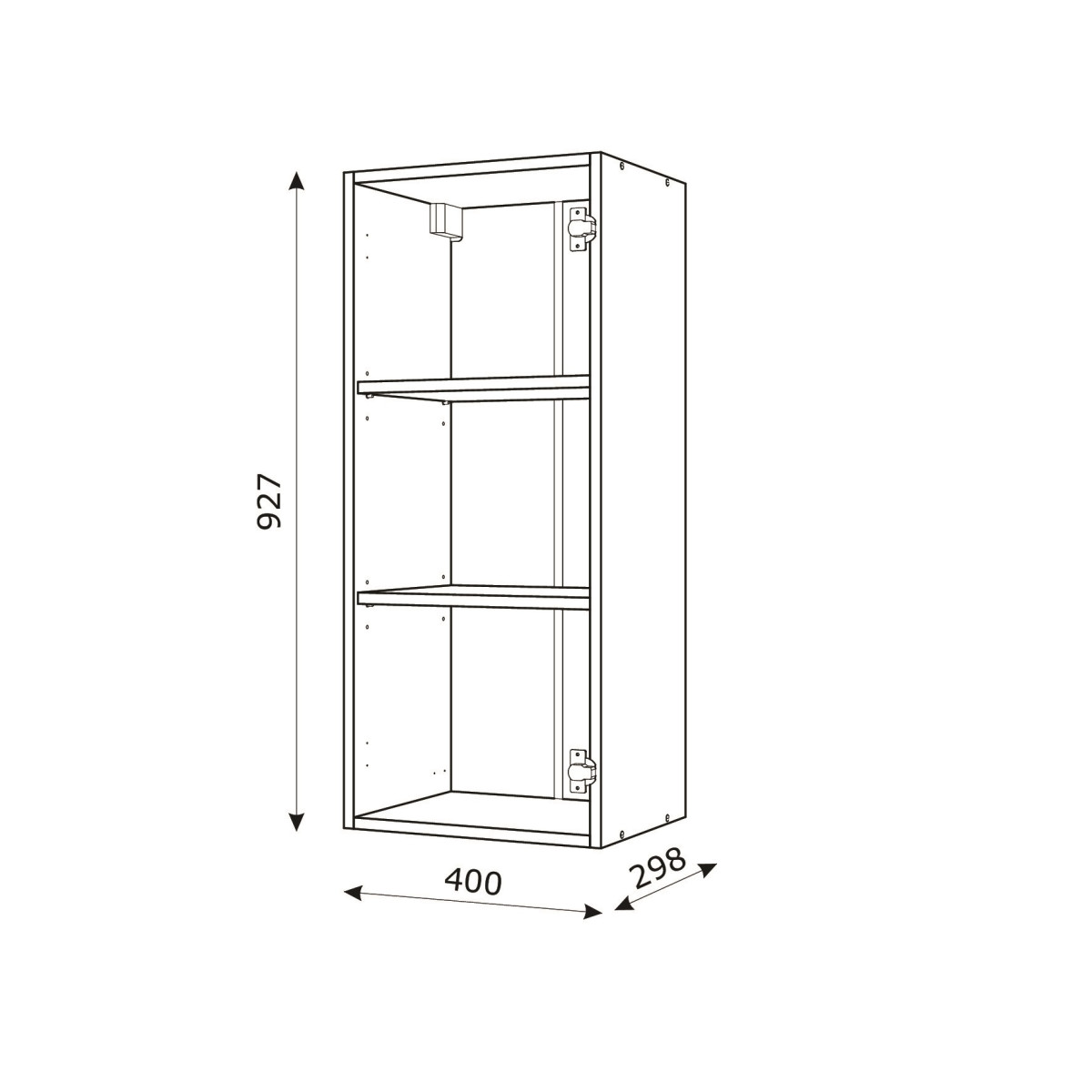 Корпус Стандарт дуб сонома, фасад Стандарт чорний глянець L301 40х93х30