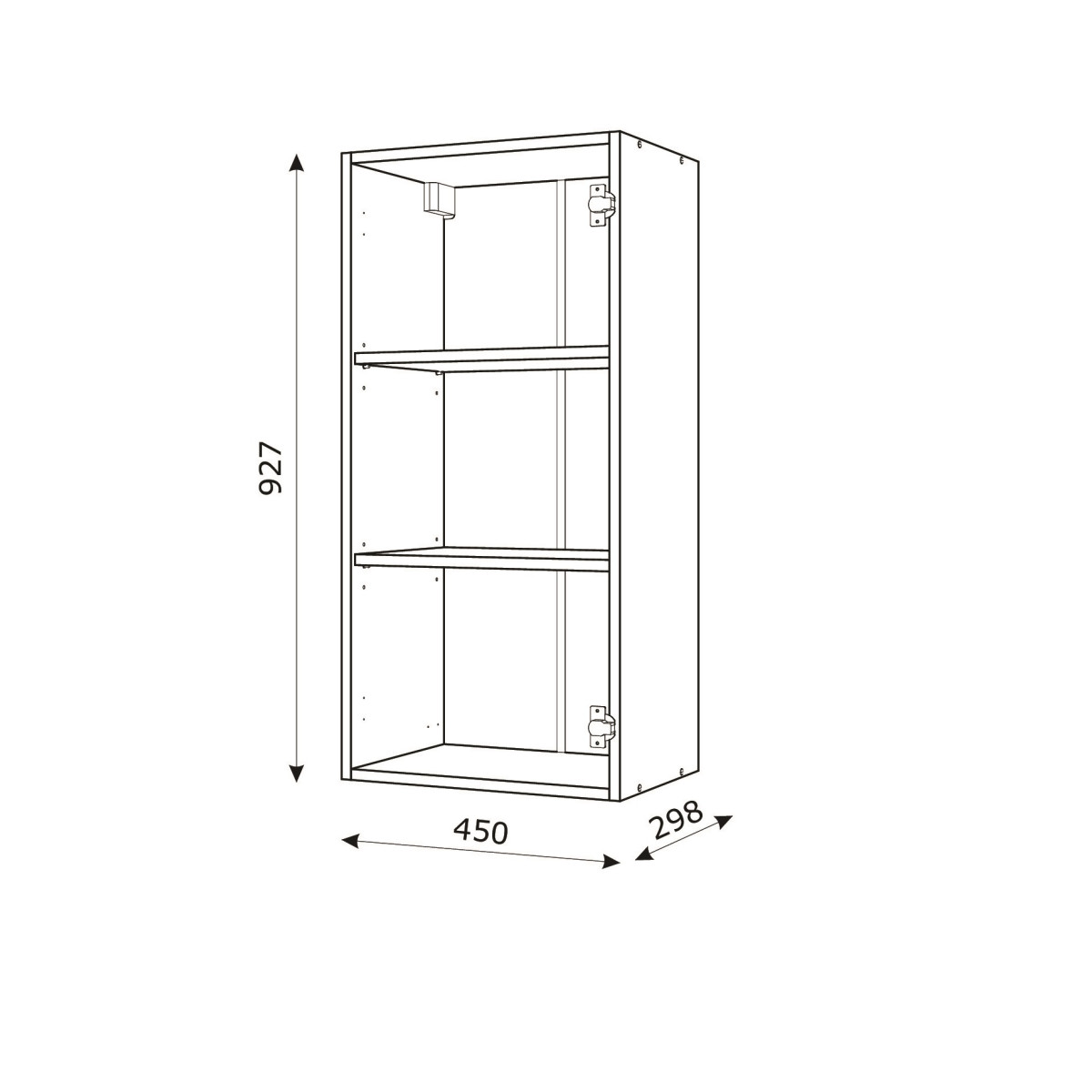 Корпус Стандарт дуб сонома, фасад Стандарт чорний глянець L301 45х93х30 Корпус Стандарт дуб сонома, фасад Стандарт чорний глянець L301 45х93х30