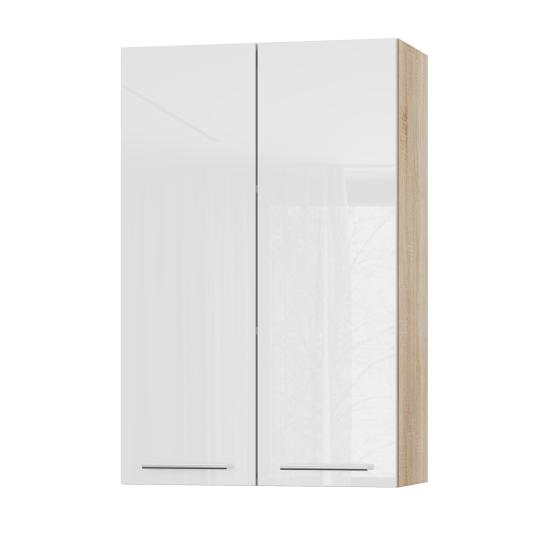 Корпус Стандарт дуб сонома, фасад Стандарт білий глянець L302 60х93х30