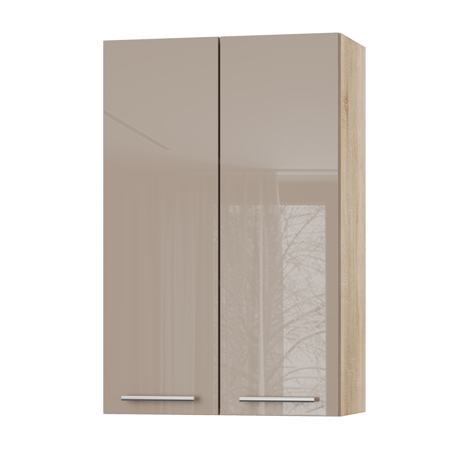 Корпус Стандарт дуб сонома, фасад Стандарт капучіно глянець L302 60х93х30