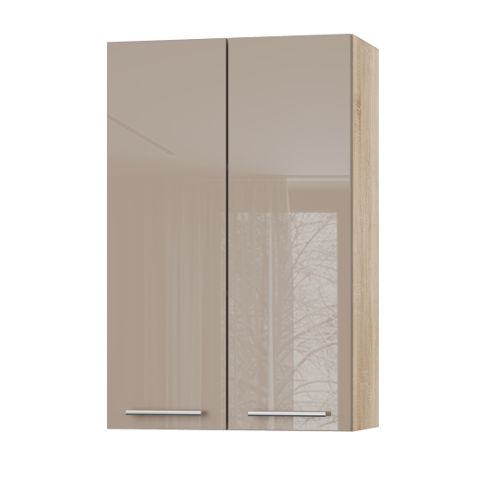 Корпус Стандарт дуб сонома, фасад Стандарт капучіно глянець L302 60х93х30