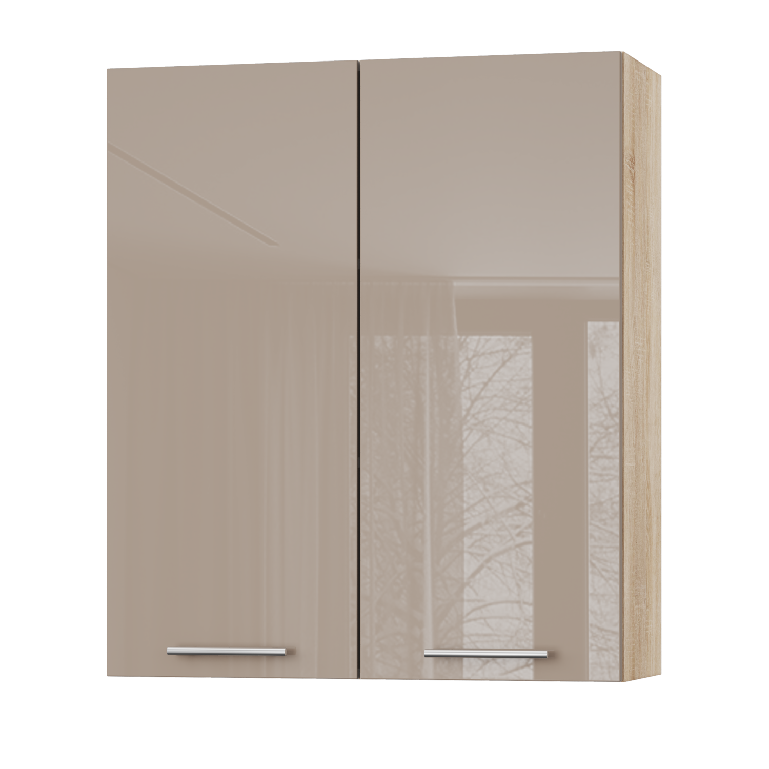 Корпус Стандарт дуб сонома, фасад Стандарт капучіно глянець L302 80х93х30