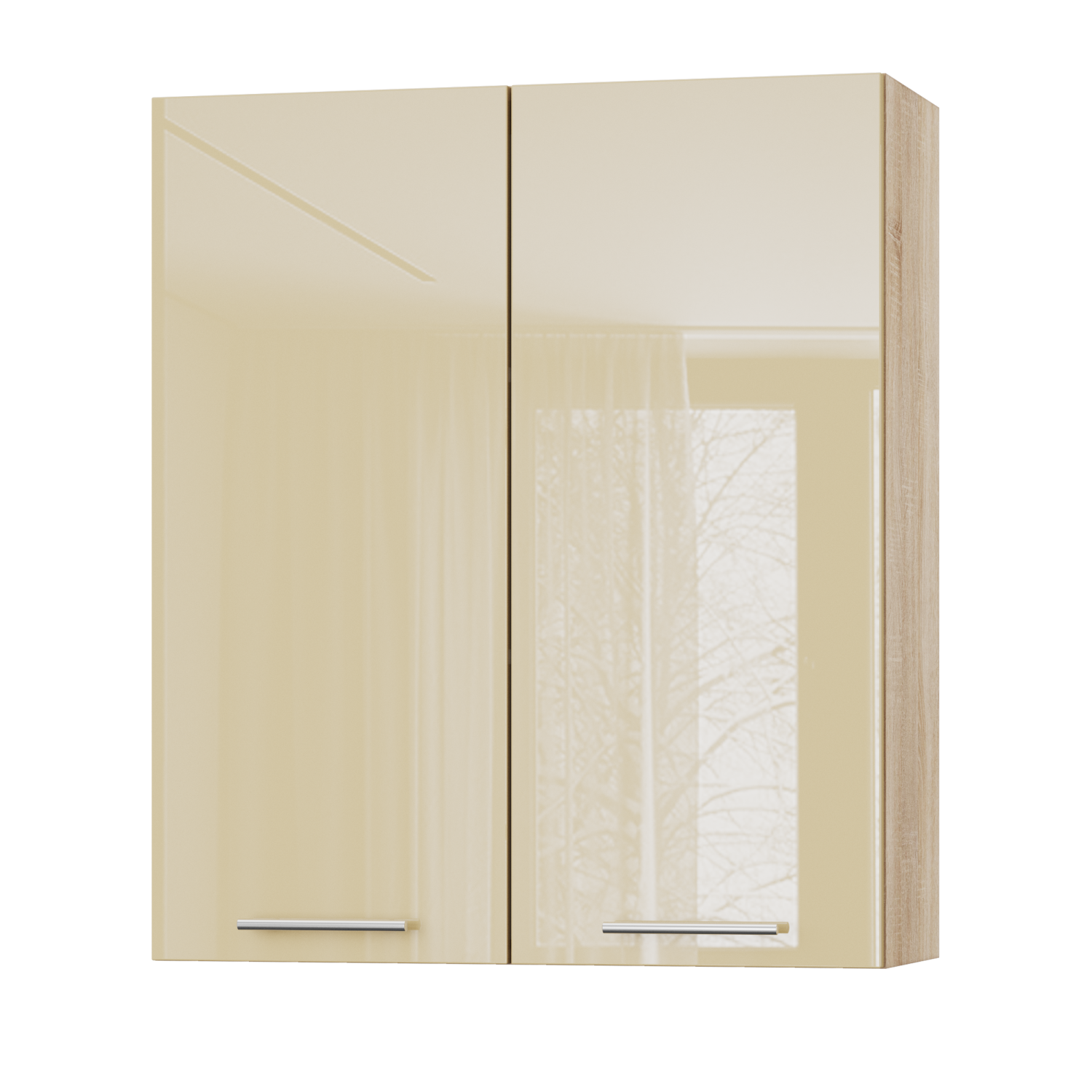 Корпус Стандарт дуб сонома, фасад Стандарт бежевий глянець L302 80х93х30
