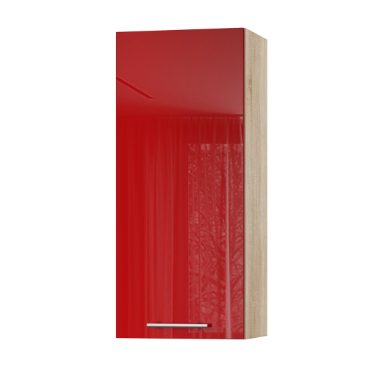 Корпус Стандарт дуб сонома, фасад Стандарт червоний глянець L301 40х93х30