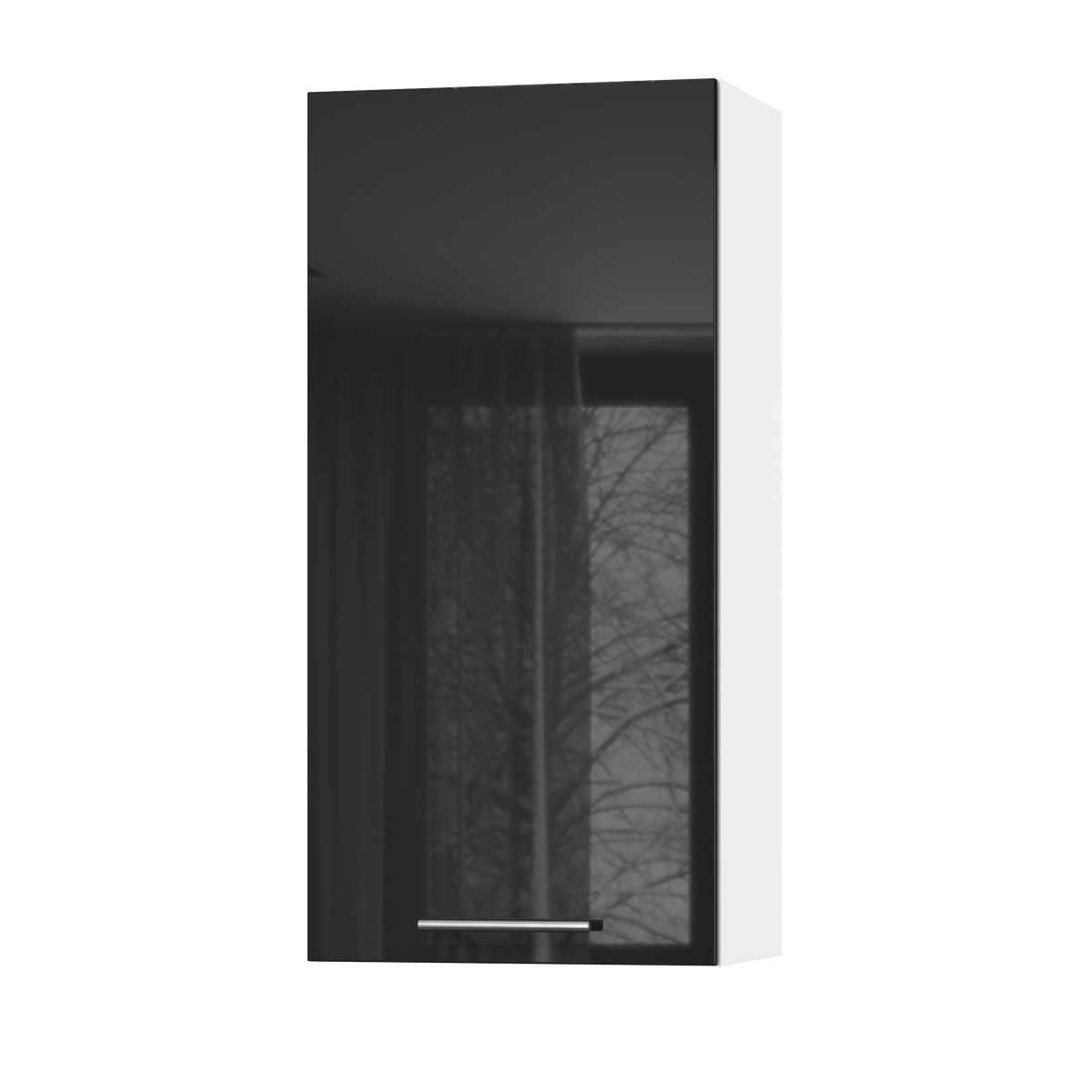 Корпус Стандарт білий, фасад Стандарт чорний глянець L301 45х93х30