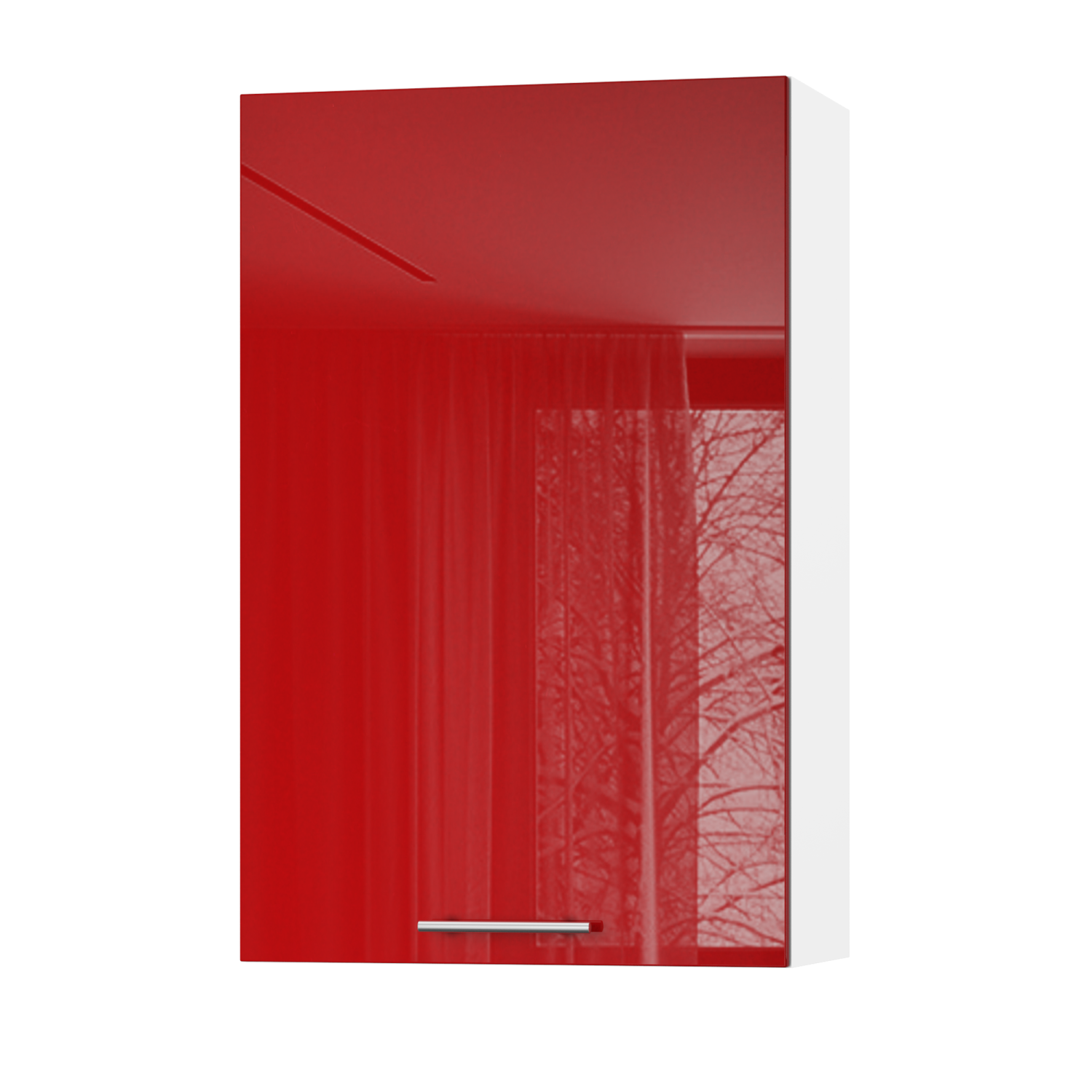 Корпус Стандарт білий, фасад Стандарт червоний глянець L301 60х93х30