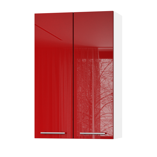 Корпус Стандарт білий, фасад Стандарт червоний глянець L302 60х93х30