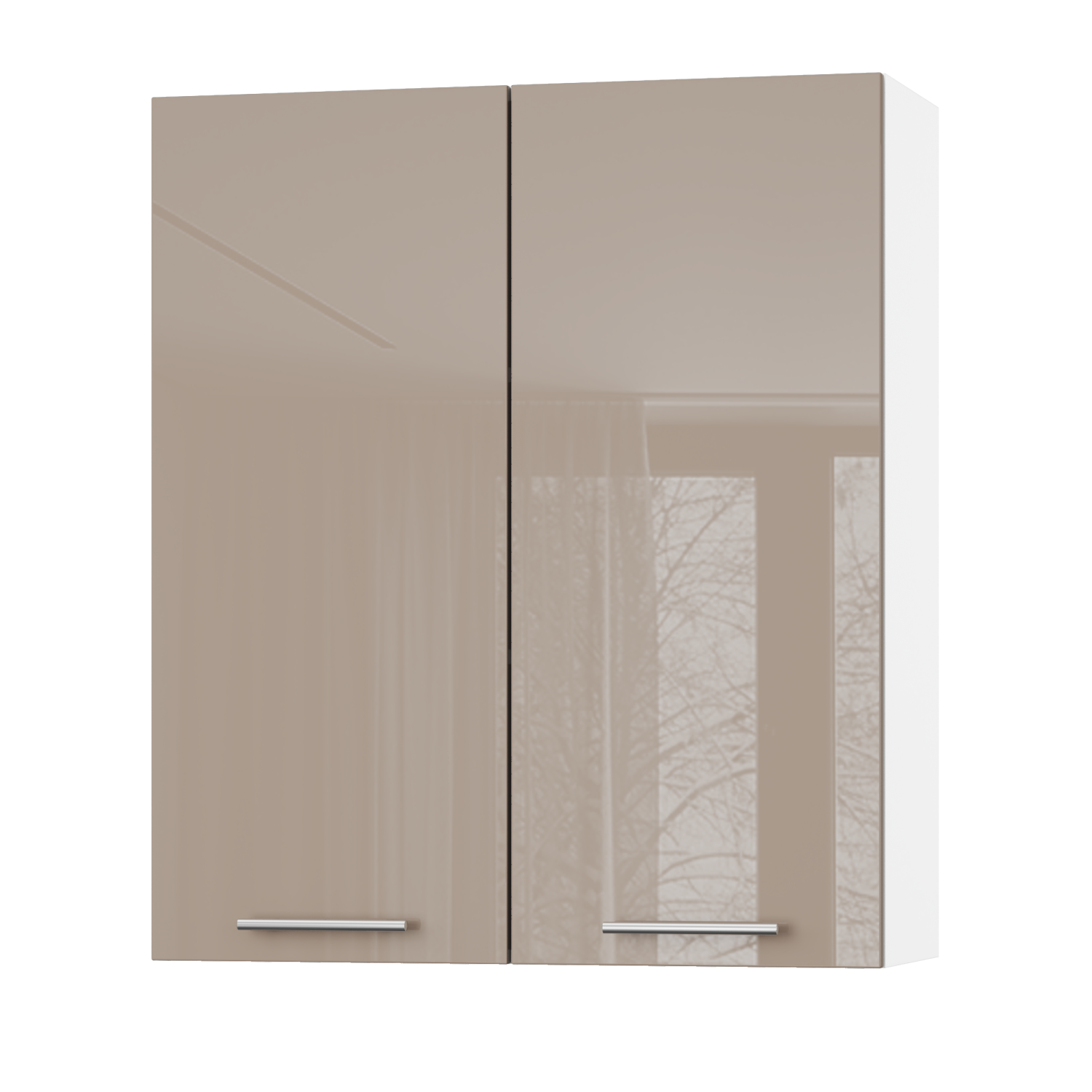 Корпус Стандарт білий, фасад Стандарт капучіно глянець L302 80х93х30