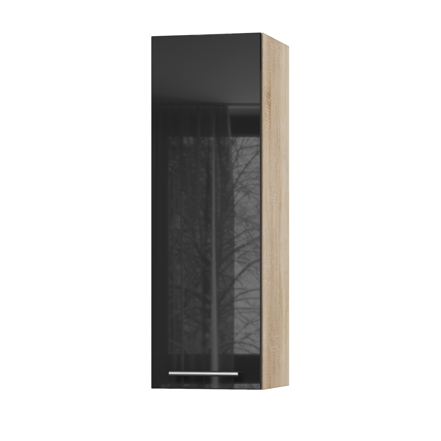 Корпус Стандарт дуб сонома, фасад Стандарт чорний глянець L301 30х93х30