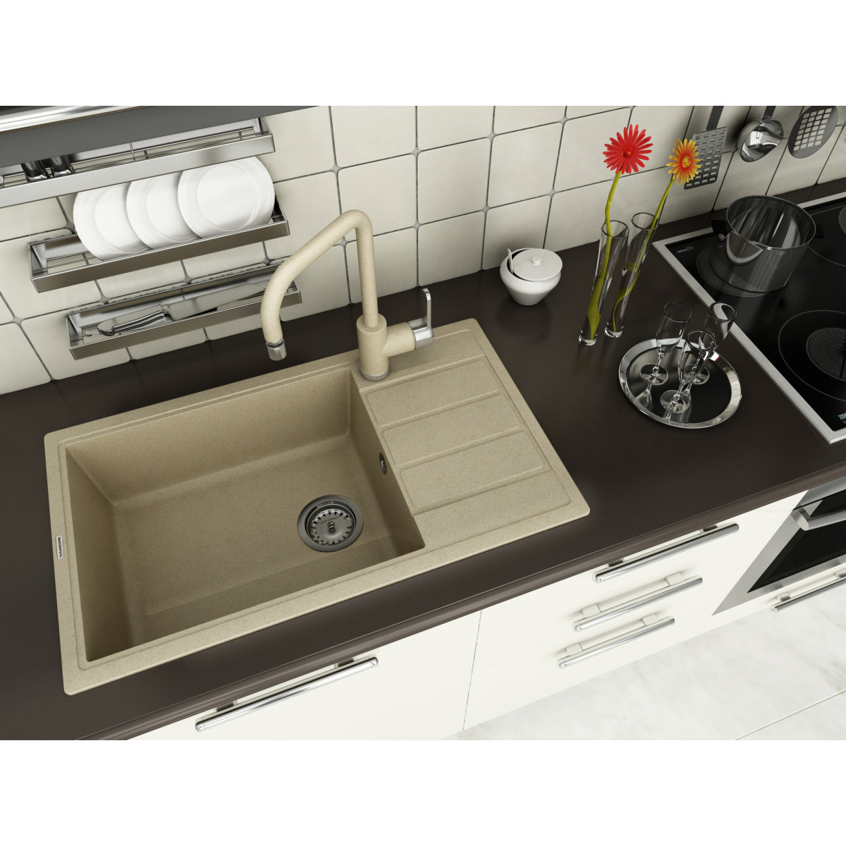Кухонна мийка VANKOR Easy EMP 02.76 XL Safari + сифон VANKOR Кухонна мийка VANKOR Easy EMP 02.76 XL Safari + сифон VANKOR