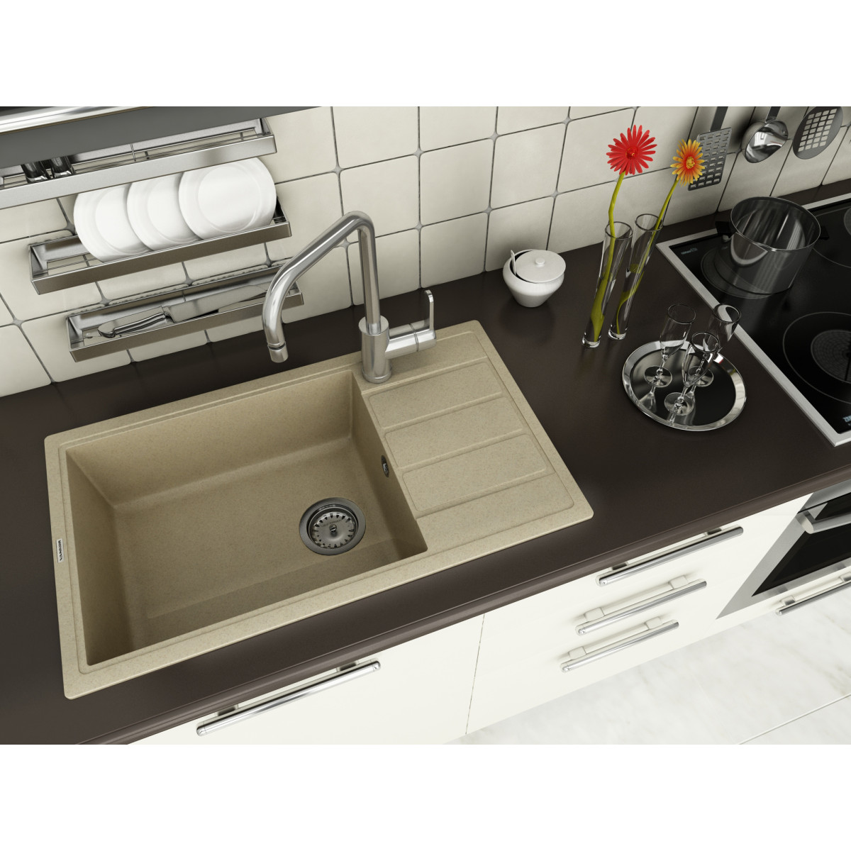 Кухонна мийка VANKOR Easy EMP 02.76 XL Safari + сифон VANKOR Кухонна мийка VANKOR Easy EMP 02.76 XL Safari + сифон VANKOR