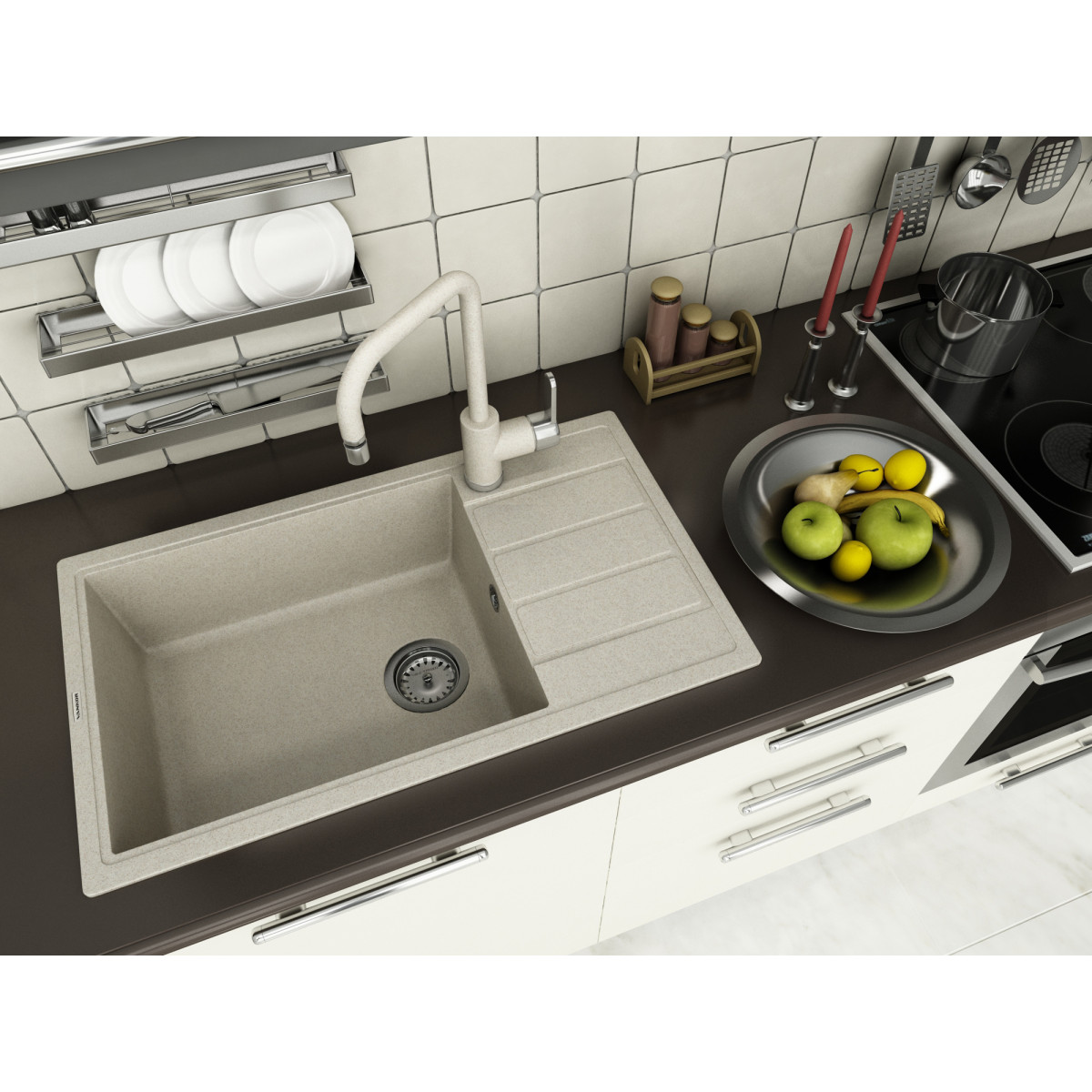 Кухонна мийка VANKOR Easy EMP 02.76 XL Terra + сифон VANKOR Кухонна мийка VANKOR Easy EMP 02.76 XL Terra + сифон VANKOR