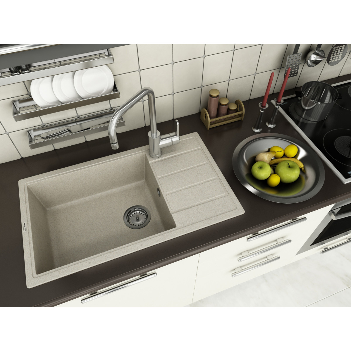 Кухонна мийка VANKOR Easy EMP 02.76 XL Terra + сифон VANKOR Кухонна мийка VANKOR Easy EMP 02.76 XL Terra + сифон VANKOR