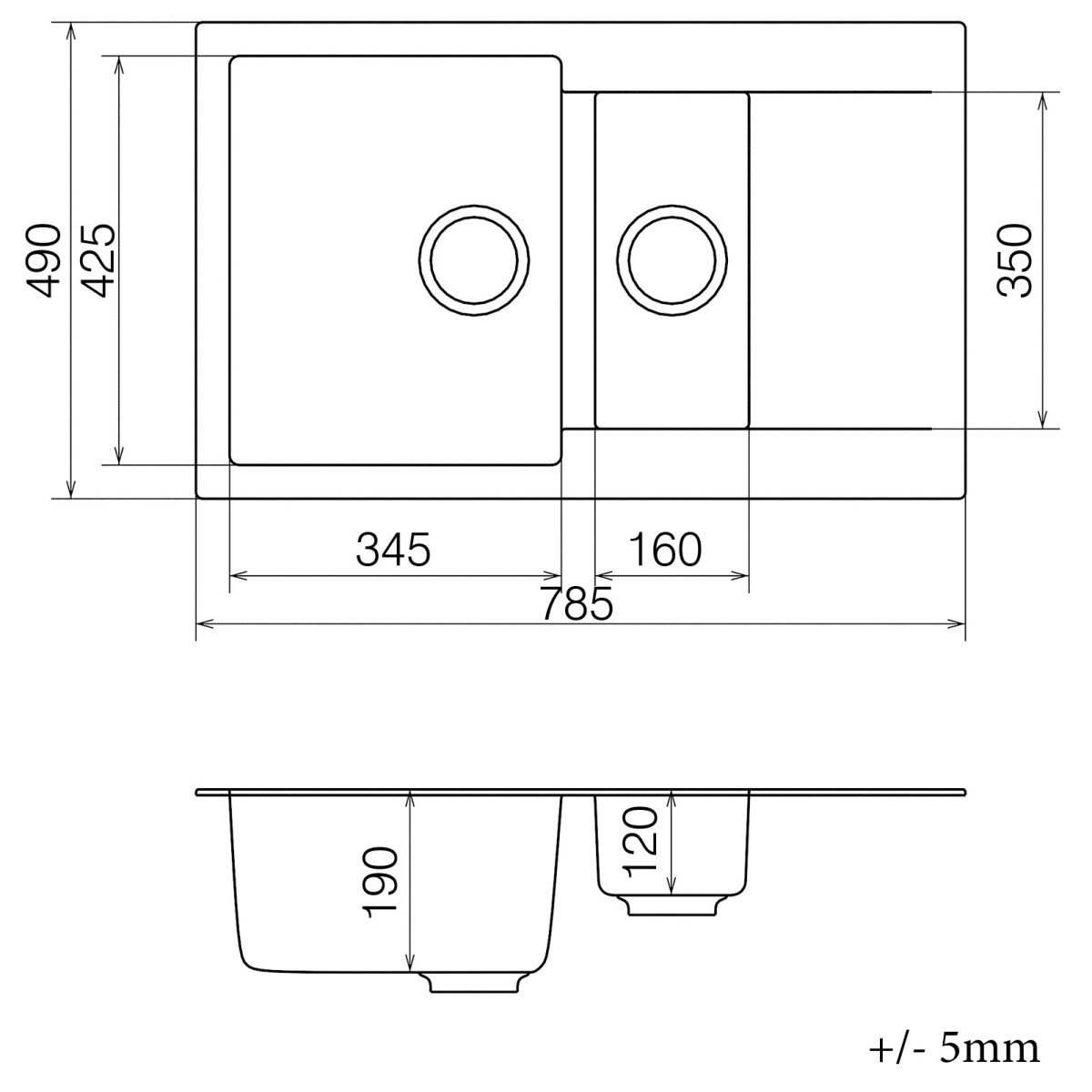 Кухонна мийка VANKOR Orman OMP 04.80 Gray + сифон VANKOR