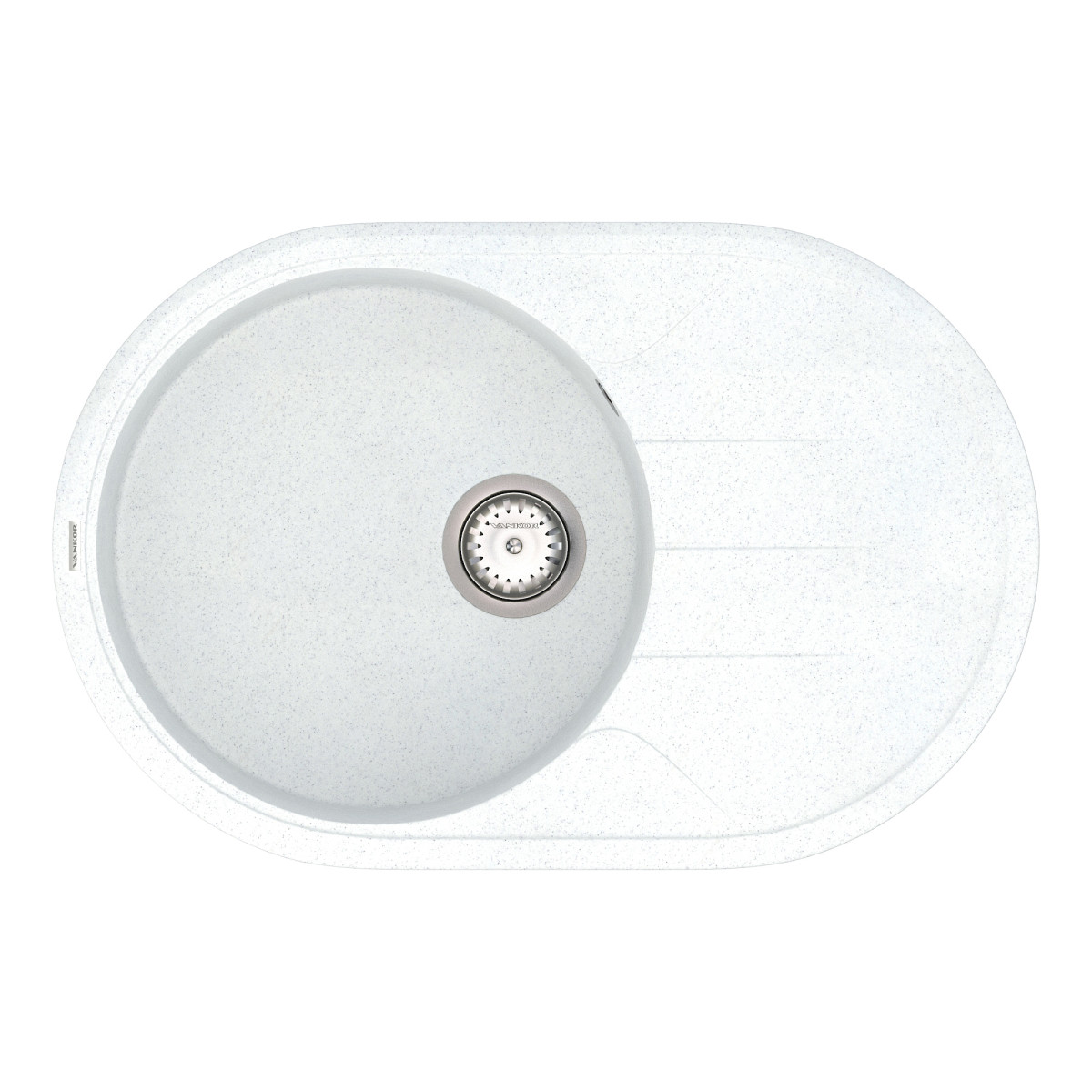 Кухонна мийка VANKOR Sity SMO 02.78 White stone + сифон VANKOR